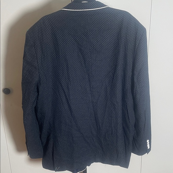 Men's Black Blazer with White Trim - Picture 4 of 9